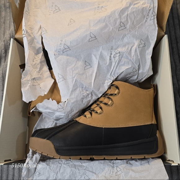 Alpine Design Men's Leather Black & Tan Gavin Duck Boots Size 11 New In Box - Picture 10 of 16